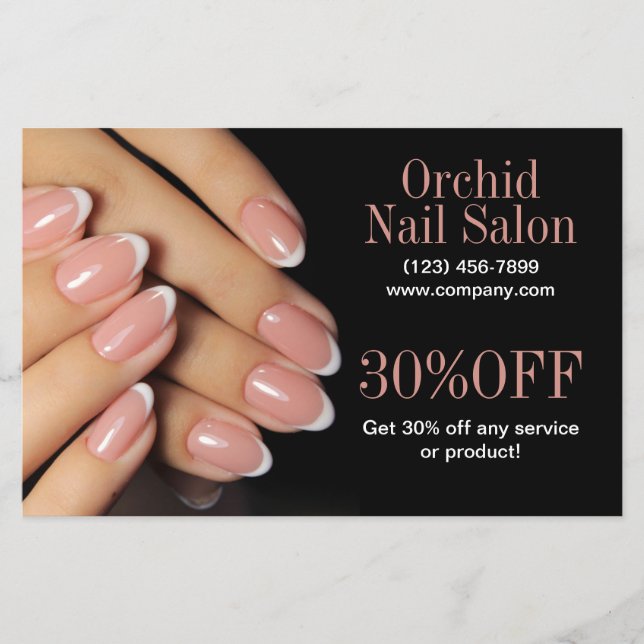 Beauty Esthetician Manicure Nail Salon Price Lists Flyer (Front)