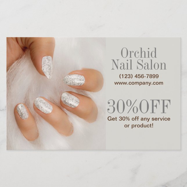 Beauty Esthetician Manicure Nail Salon Price Lists Flyer (Front)