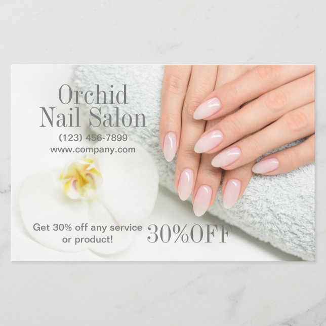Beauty Esthetician Manicure Nail Salon Price Lists Flyer (Front)