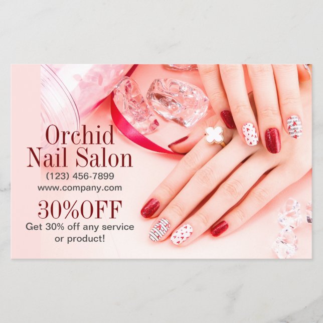 Beauty Esthetician Manicure Nail Salon Price Lists Flyer (Front)
