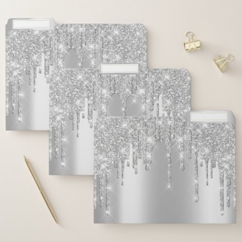 Beauty Event Metal Drips Glitter Beauty Spark Gray File Folder