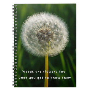 Beauty eye beholder dandelion weed quote unique notebook