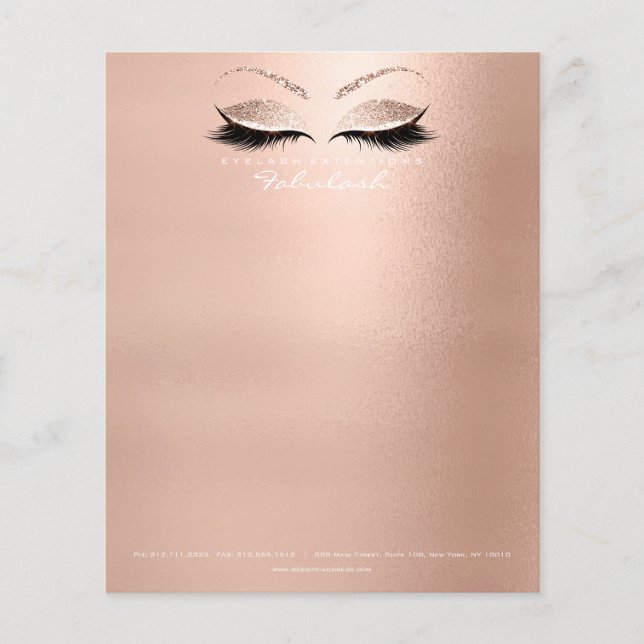 Beauty Eyes Lashes Makeup Stylist Blush Pink Flyer (Front)
