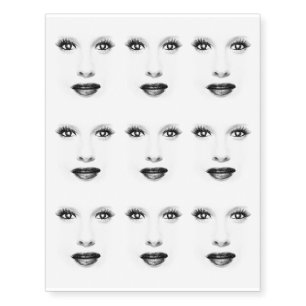 Beauty Face In The Night Temporary Tattoos