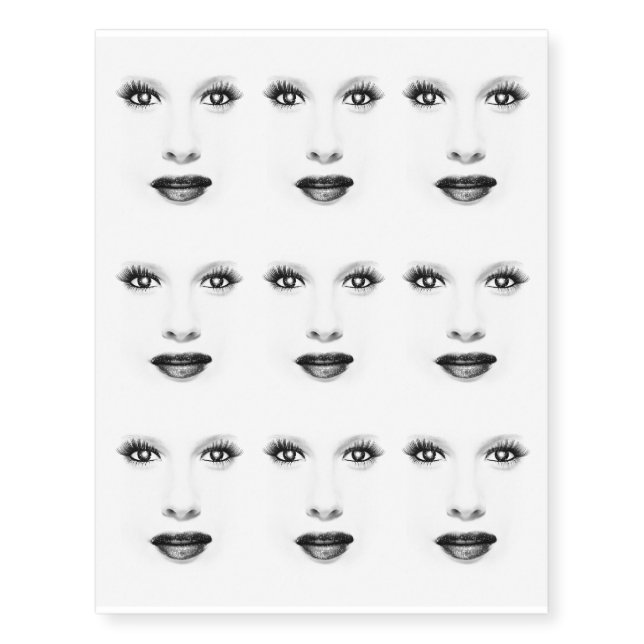 Beauty Face In The Night Temporary Tattoos (Front)