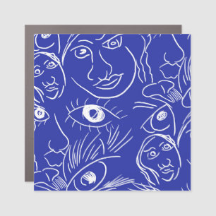 Beauty face: one-line drawing. car magnet