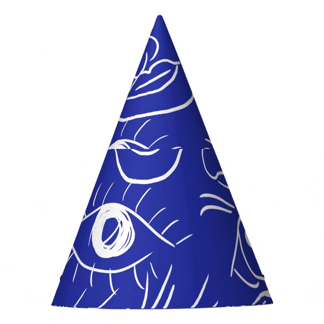 Beauty face: one-line drawing. party hat (Front)