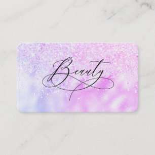 ** BEAUTY Fancy Script Ombre Glitter Business Card