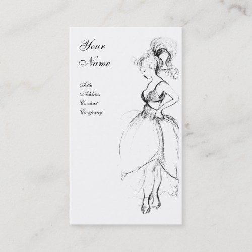 BEAUTY FASHION black and white Business Card