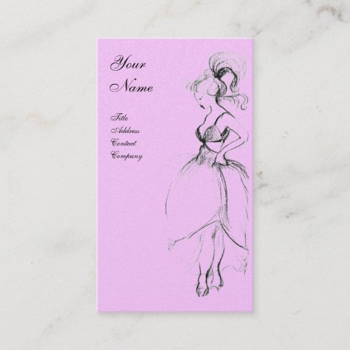 BEAUTY FASHION black pink gold metallic Business Card