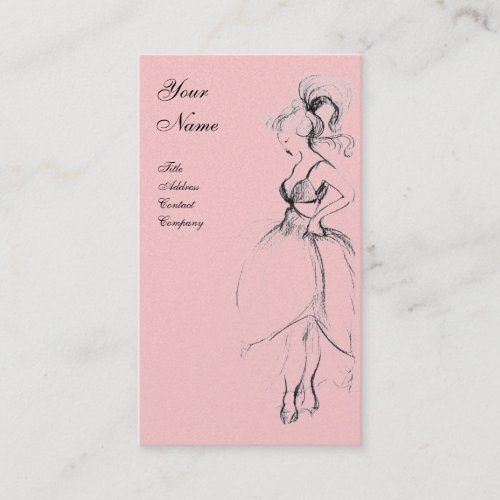 BEAUTY FASHION black pink gold metallic Business Card