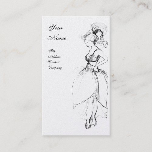 BEAUTY FASHION DESIGNER black and white pearl Business Card