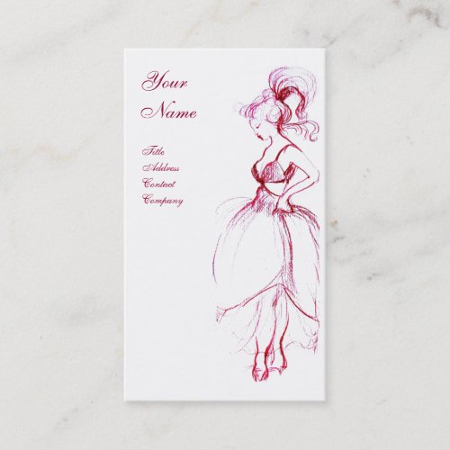 BEAUTY FASHION DESIGNERred white Business Card