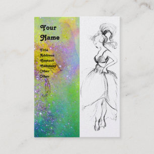 BEAUTY FASHION ,pink blue green yellow white pearl Business Card