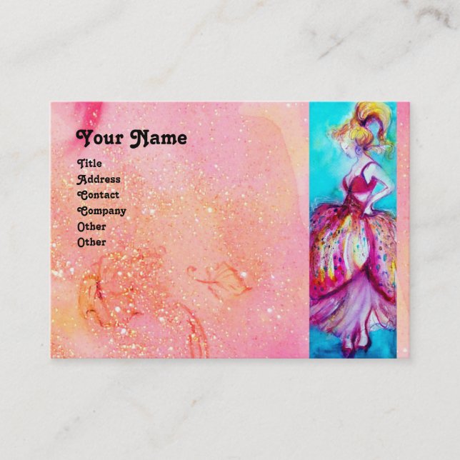 BEAUTY FASHION red pink blue Business Card (Front)