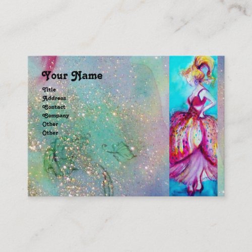 BEAUTY FASHION red pink blue green Business Card