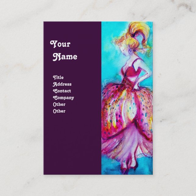 BEAUTY FASHION red pink blue green purple Business Card (Front)