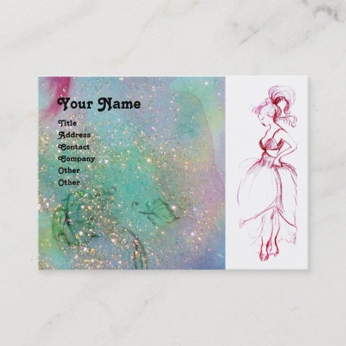 BEAUTY FASHION red pink  blue green white Business Card