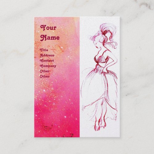 BEAUTY FASHION red pinkfuchsia white pearl Business Card