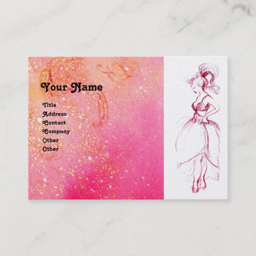 BEAUTY FASHION red pink white pearl Business Card