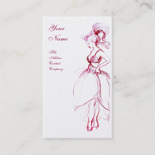 BEAUTY FASHION red silver Business Card