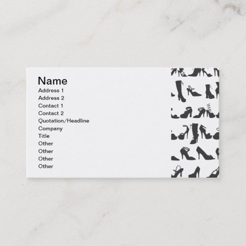 Beauty Fashion Shoes Silhouettes Business Card Templates