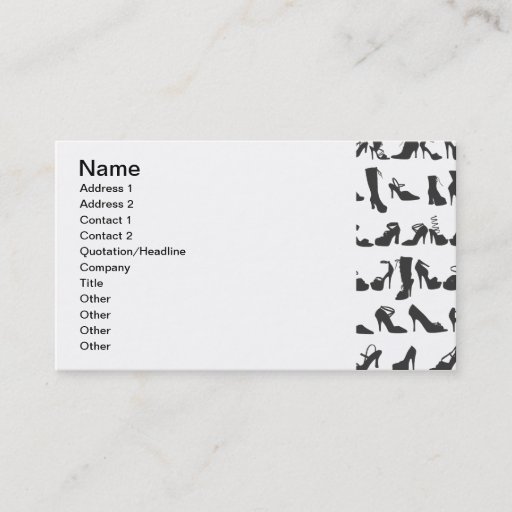 Customizable Beauty Fashion Shoes Silhouettes Business Card Templates