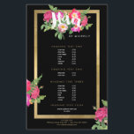 Beauty Florals Hair Stylist Black Flyer<br><div class="desc">Coordinates with the Beauty Florals Hair Stylist Black Business Card Template by 1201AM. A beautiful and chic design motif featuring a colorful bouquet of flowers peaks out from behind the word "Hair". Personalized with your name underneath and framed in a faux metallic gold foil box, this is the perfect hair...</div>