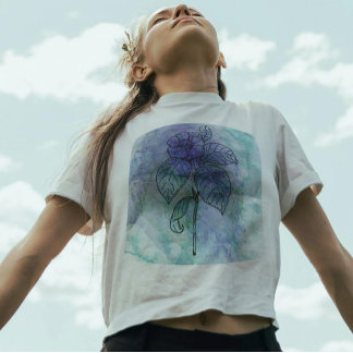 Beauty Flower Background Watercolor Vintage T-Shirt