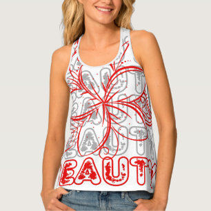 Beauty Flower Line Art Typography Design Tank Top