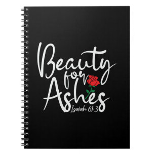 Beauty For Ashes Black College Ruled Notebook