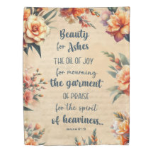 Beauty For Ashes, Green Text, Floral Christian