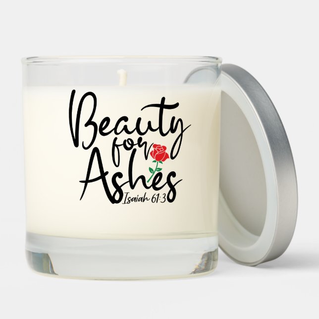 Beauty For Ashes, Isaiah 61:3 Scented Candle  (Lid)