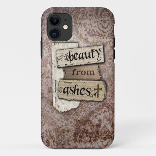 Beauty From Ashes Christian Damask Inspirational iPhone 11 Case