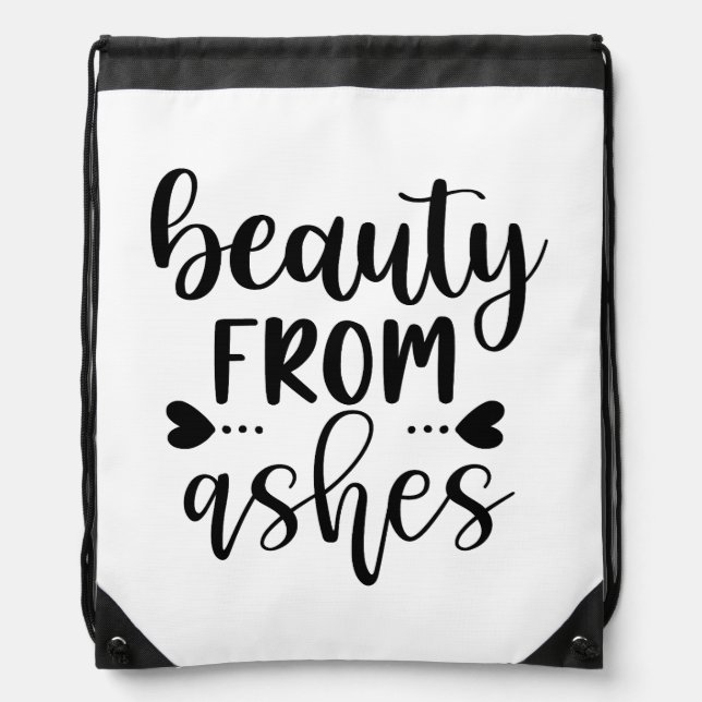 Beauty from Ashes Christian Gift Drawstring Bag (Front)
