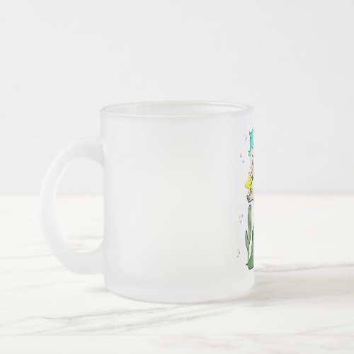 beauty frosted glass coffee mug