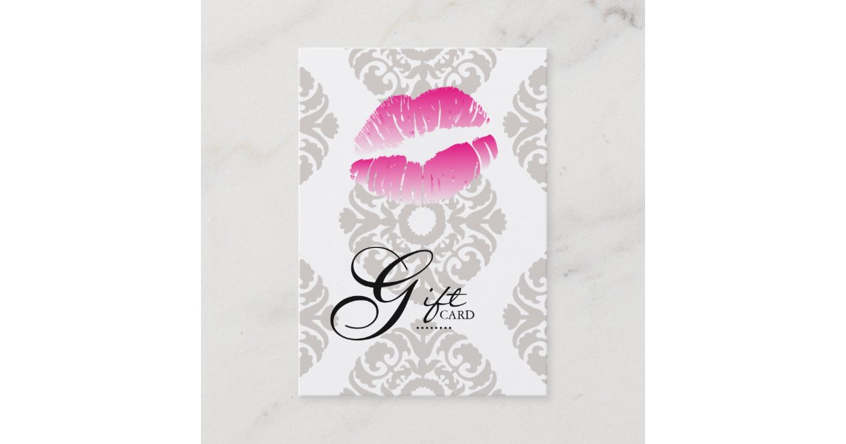 Beauty Gift Cards Lips Makeup Pink Zazzle