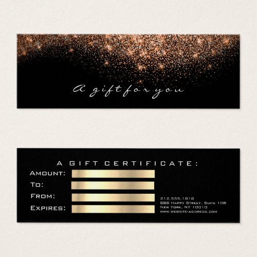 Beauty Gift Certificate Copper Glitter Lash Makeup