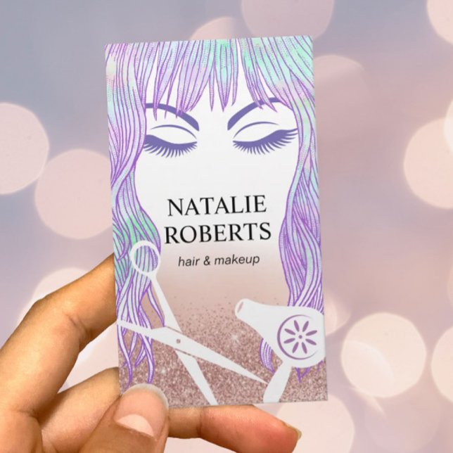 Beauty Girl Hair & Makeup Artist Salon Appointment Card (Creator Uploaded)
