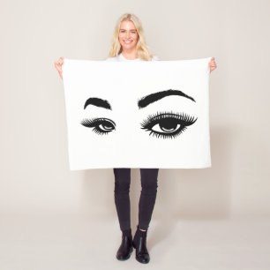 Beauty Girl Lashes & Brows Fleece Blanket