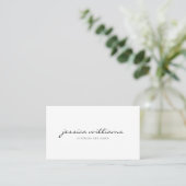 Beauty Girly Trendy Script Minimal White Business Card (Standing Front)