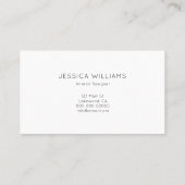 Beauty Girly Trendy Script Minimal White Business Card (Back)