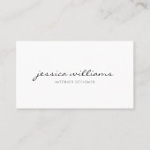 Beauty Girly Trendy Script Minimal White Business Card (Front)