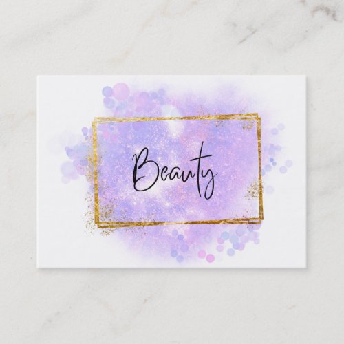  BEAUTY _ Glitter Gold Frame  Lavender Glow  Business Card