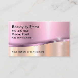 Beauty Glitzy Rose Gold Tone Business Cards