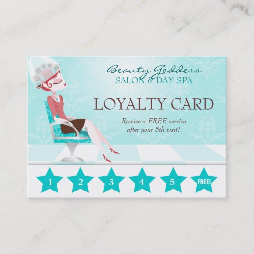 Customizable Beauty Goddess Loyalty Card Business Card Template