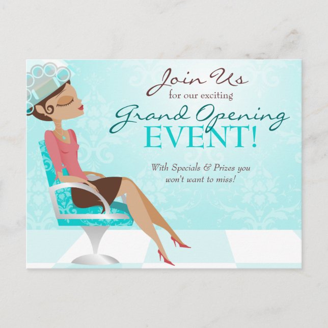 Beauty Goddess Salon Grand Opening Invitation Postcard (Front)