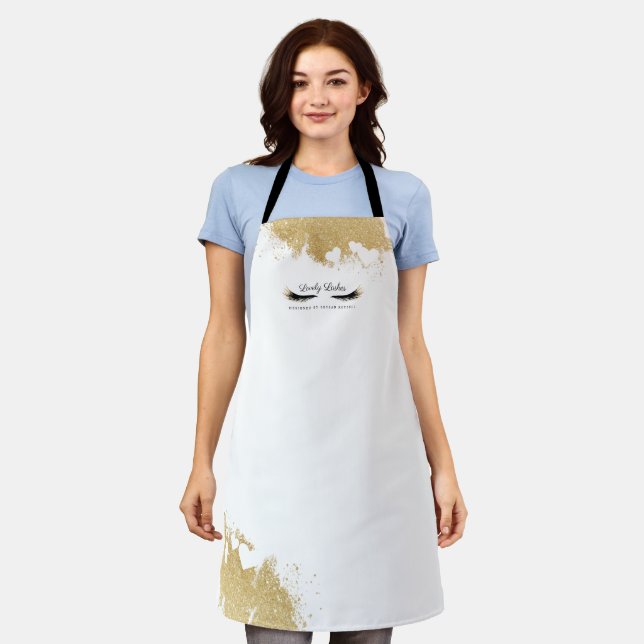 Beauty Gold Dusted Mascara Eye Lashes Luxurious Apron (Worn)