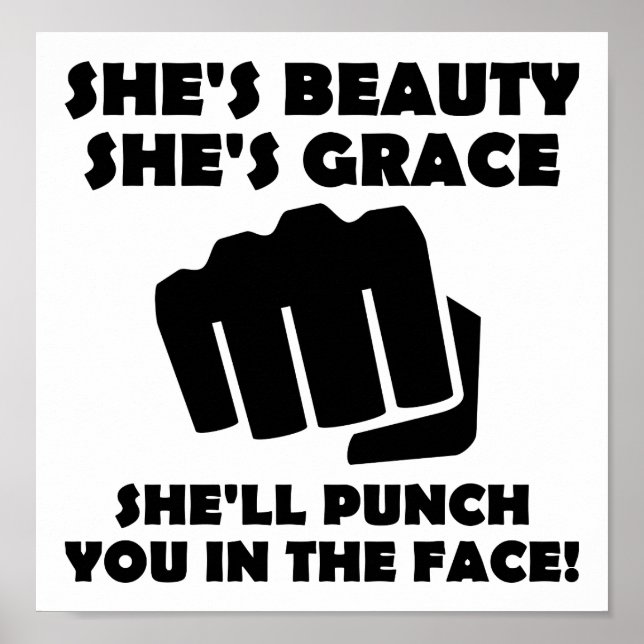 Beauty Grace Punch Funny Poster (Front)