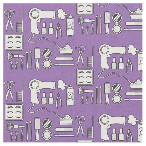Beauty Hair Salon Tools Cute Purple White Fabric